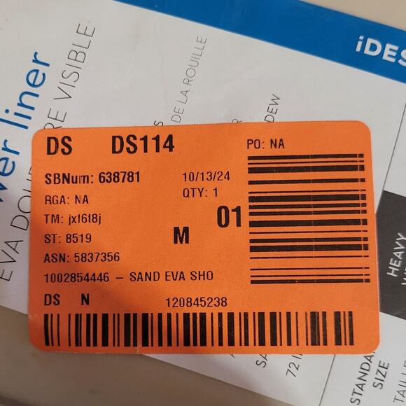 iDesign Waterproof, Metal Grommets Shower Liner (5.5 Gauge), 72" x 72", Frost - Picture 5 of 5